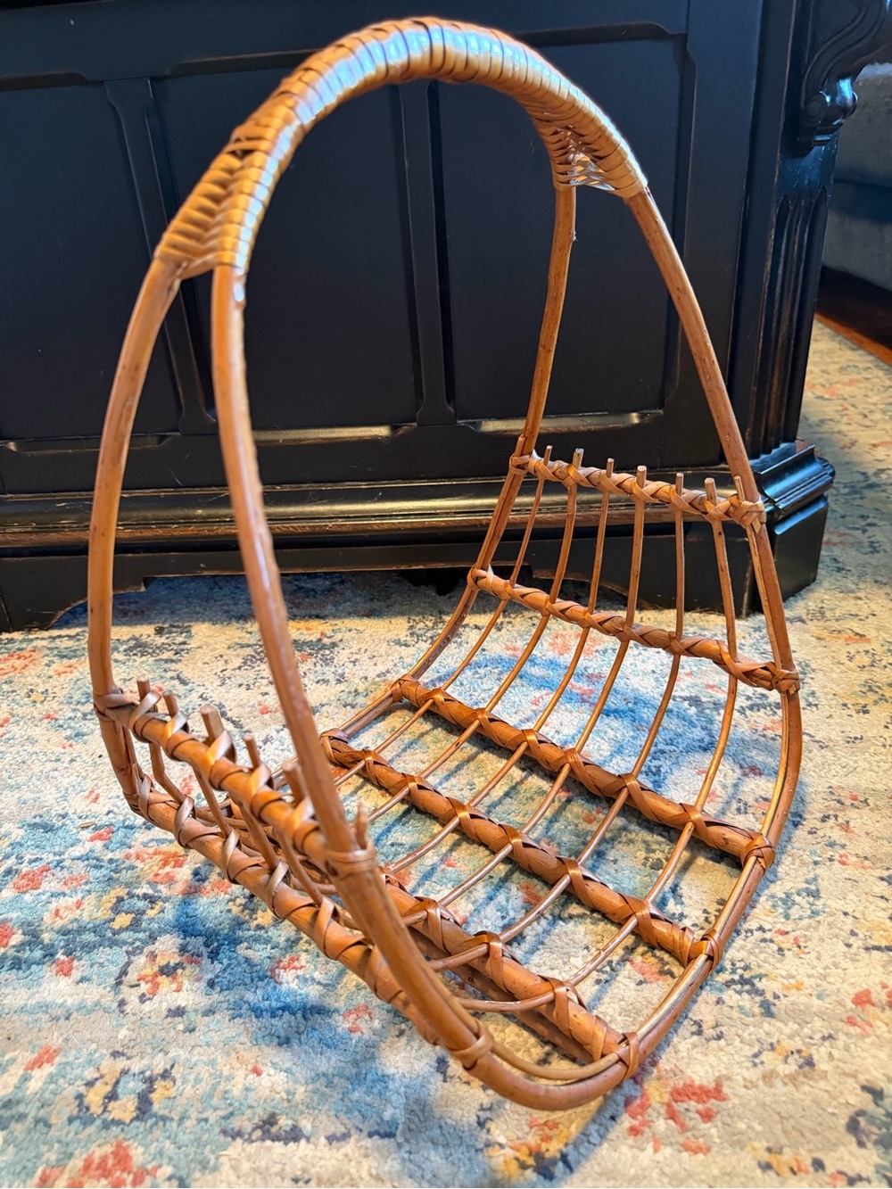 Vintage Mid Century Rattan Magazine Holder